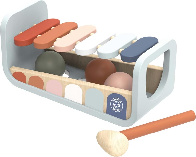 SPEEDY MONKEY Store Tap Tap Xylophone – Vibrant Wooden Xylo Bench with 3 Balls, Hammer Play, Enhances Problem-Solving, and Cognitive Growth | Non-Toxic Finish, Ideal for Kids, Sturdy Learning Toy - Image 4
